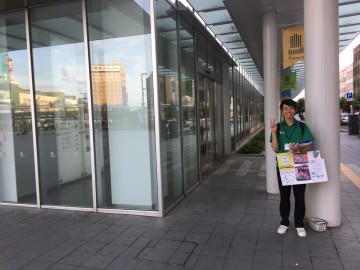 福井駅前でアンケート調査